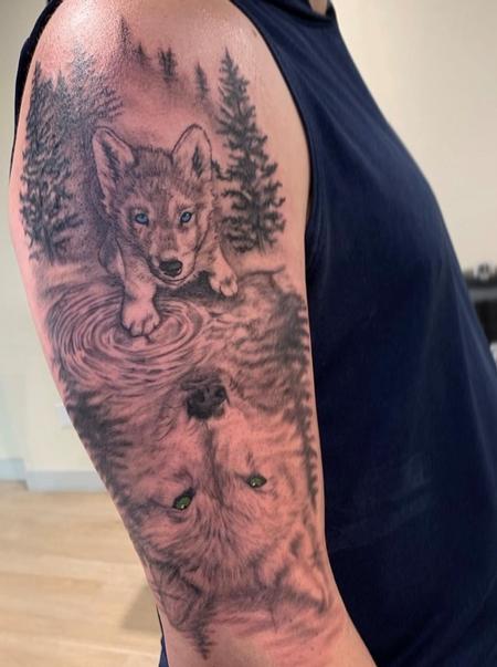 Tattoos - Anna Mia Wolf Reflection - 144577